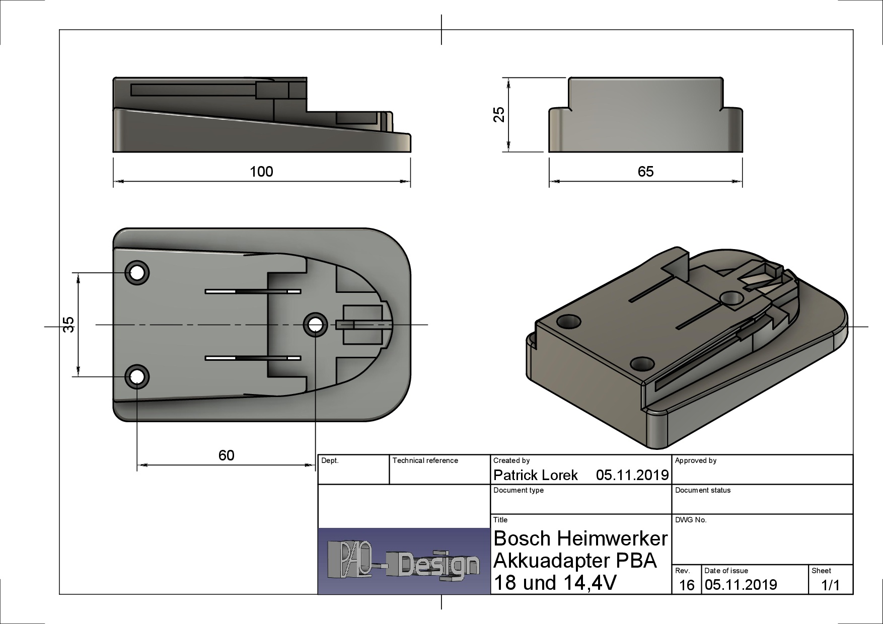 Akkuhalter und Adapter - Adapter Bosch PBA Akku